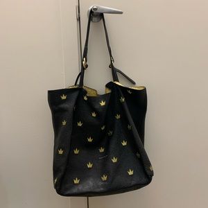 Coccinelle black gold tote bag
